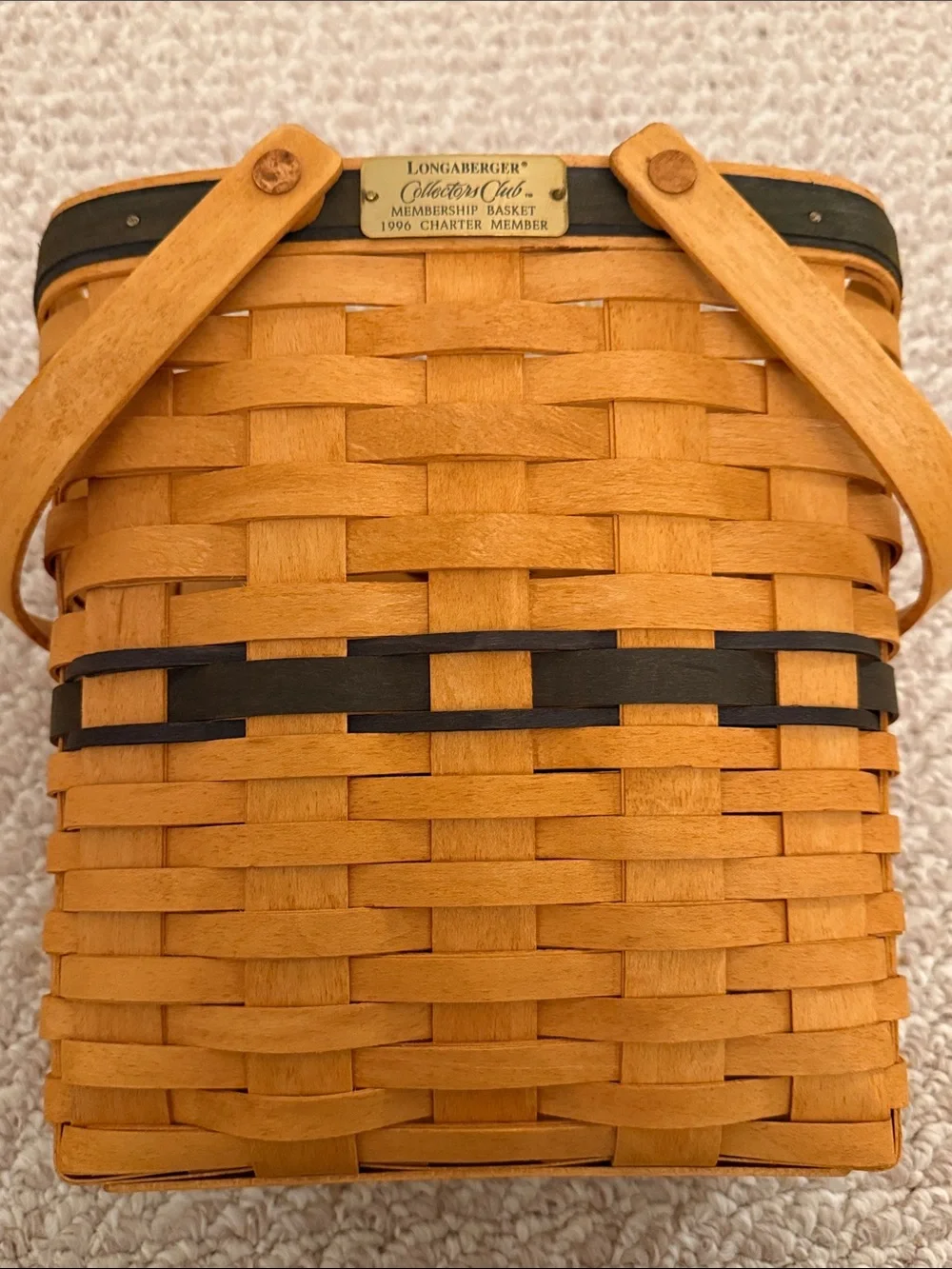 Longaberger Collectors Club Membership Basket 1996 Charter Member